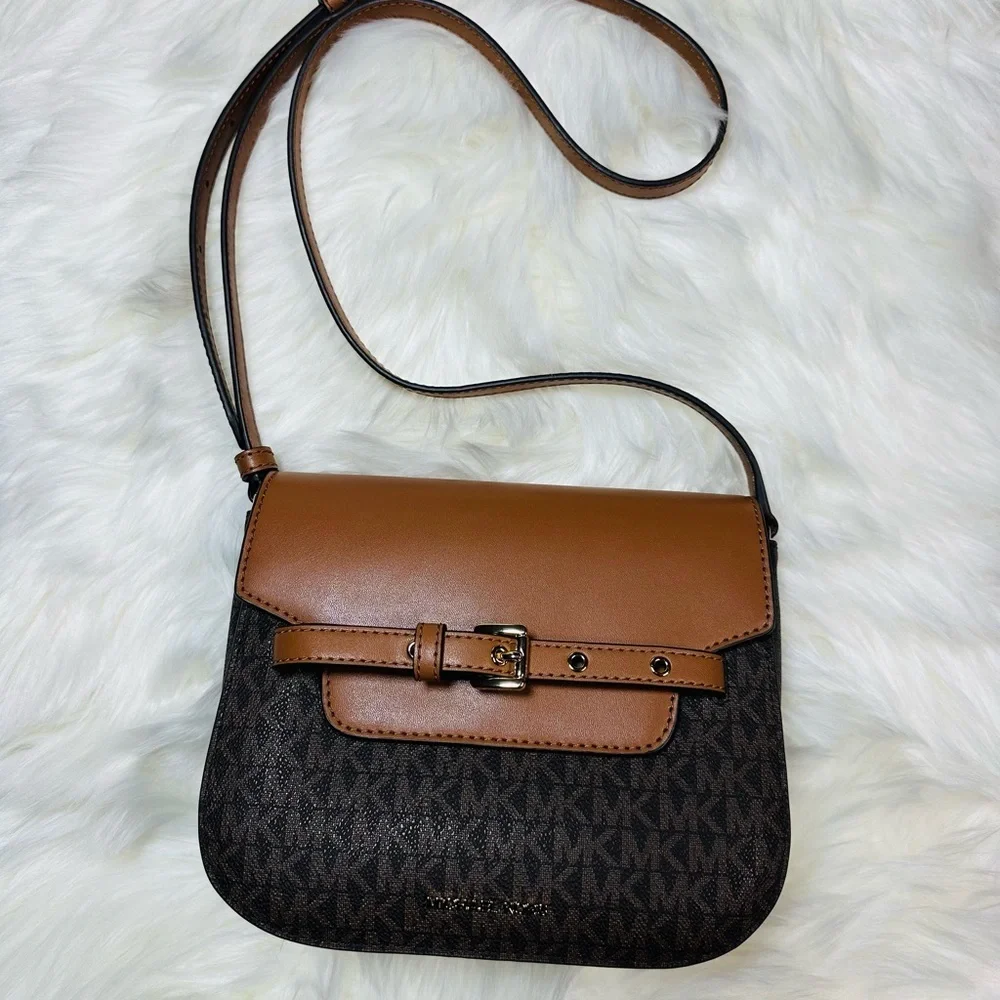 Michael Kors Tan and Brown Crossbody Bag